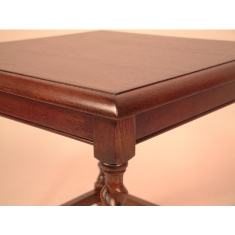 サイドテーブル ねじり脚 木製 オーク 茶 レトロ ローテーブル 102