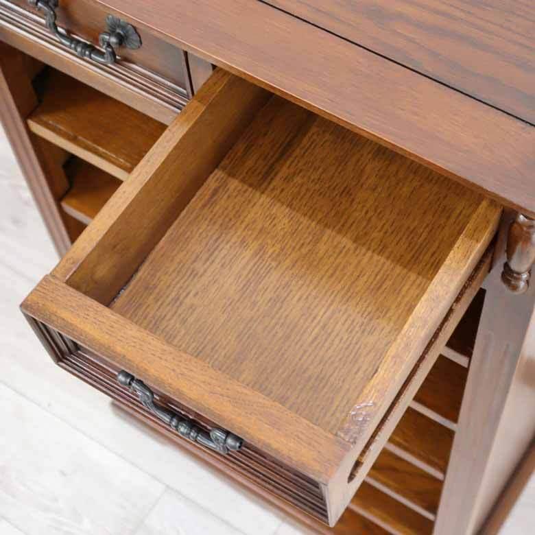 シューズボックス スリッパラック 下駄箱 木製 オーク 完成品 レトロ