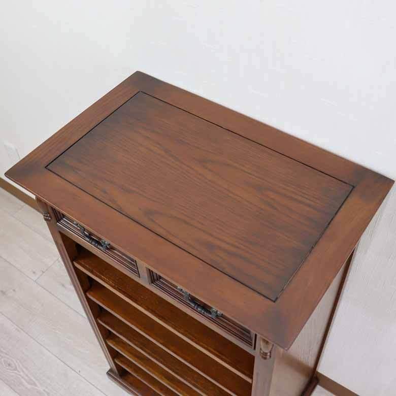 シューズボックス スリッパラック 下駄箱 木製 オーク 完成品 レトロ