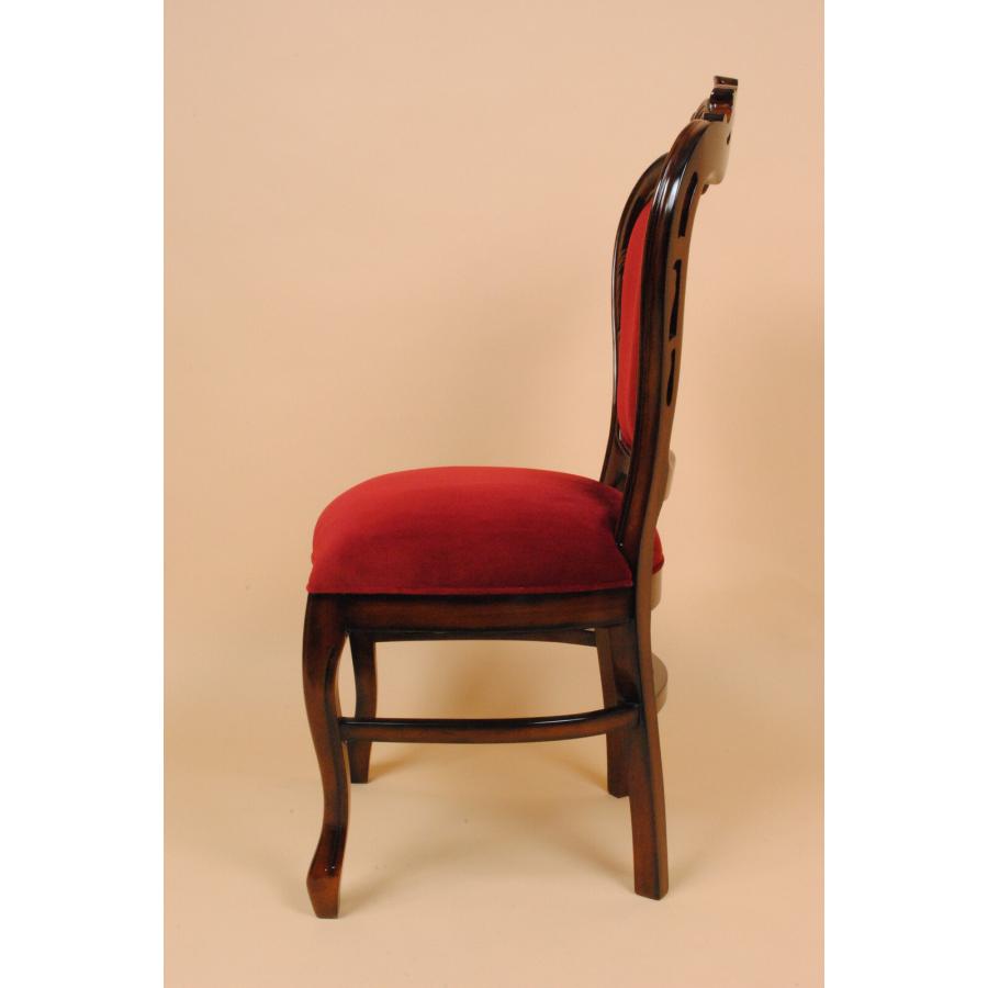 ダイニングチェア レッドモケット マホガニー 猫脚 完成品 茶
