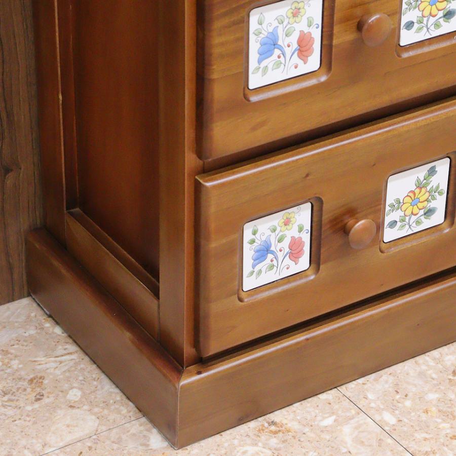 カントリー コンソール マホガニー タイル チェスト : インテリア北欧