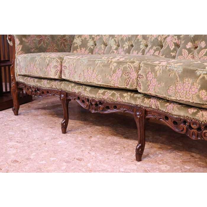 イタリア 3人がけソファ 金華山 グリーン 完成品 木製 Marisiglia 3P