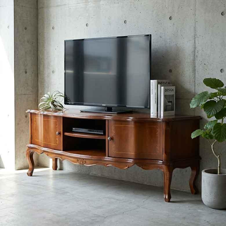 テレビ台 ローボード イタリア 象嵌 W165cm 猫脚 ローキャビネット