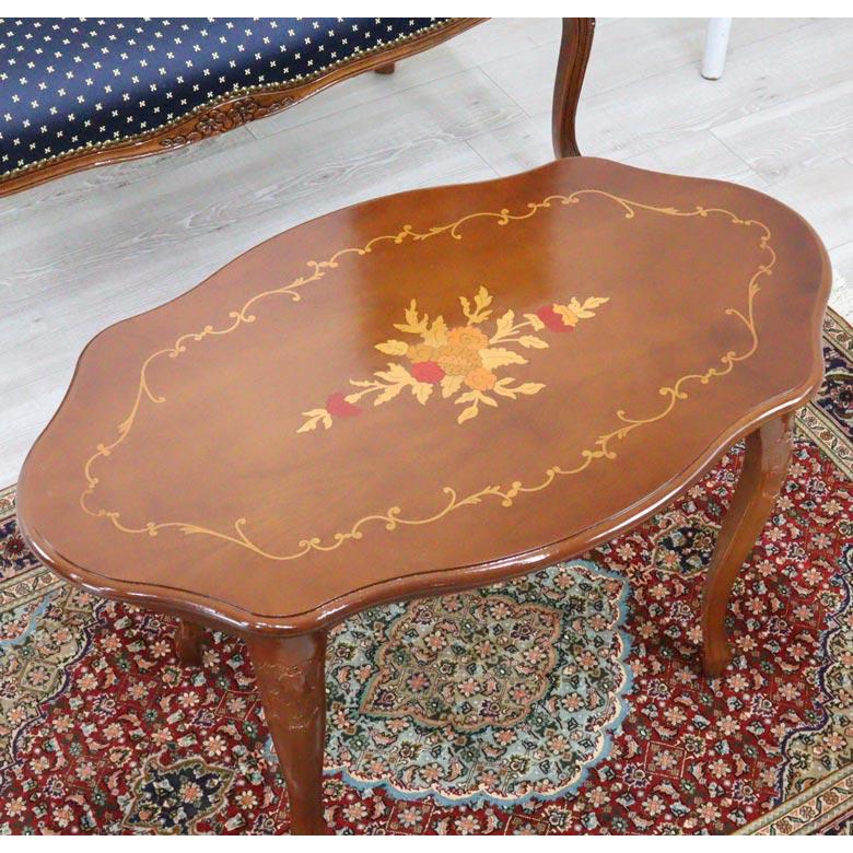 イタリア リビングテーブル センターテーブル 象嵌 ローテーブル