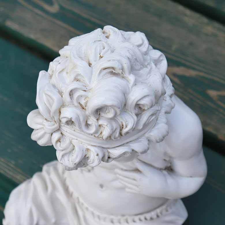 ガーデン オーナメント 天使 置物 男の子 メタボ天使 L 高さ32cm