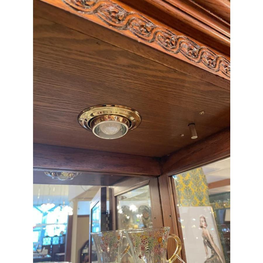 ショーケース キャビネット 木製 オーク 完成品 キュリオケース レトロ