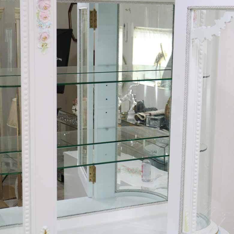 ロココ調家具 キャビネット ショーケース 飾棚 白家具 アンティーク