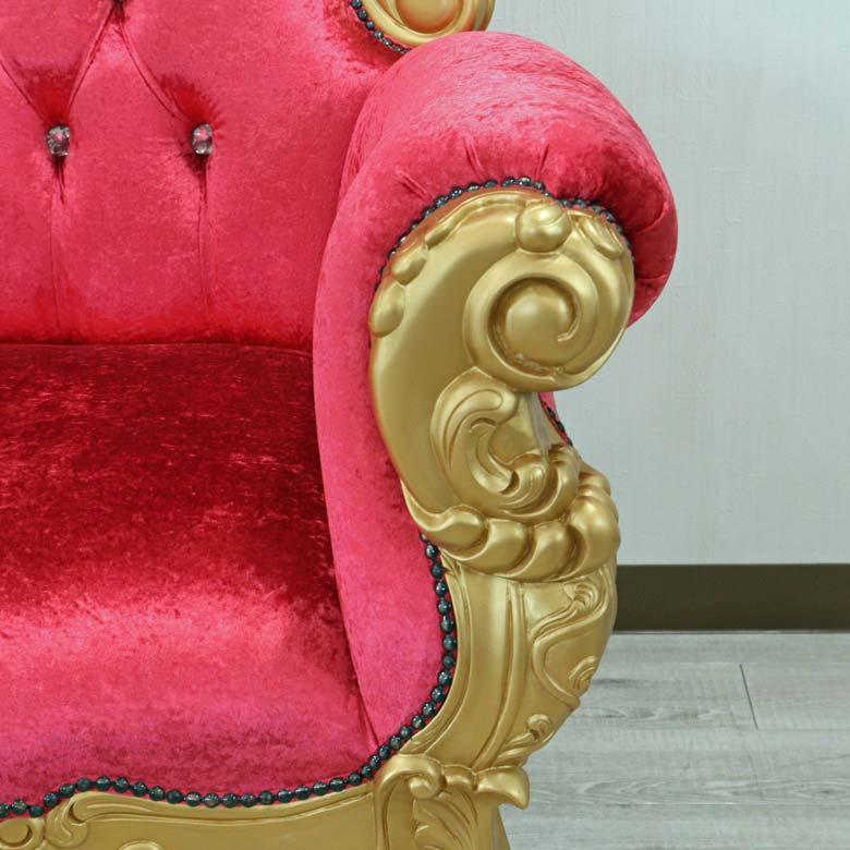 女王様の椅子 クイーン チェア レッド ゴールド アンティーク