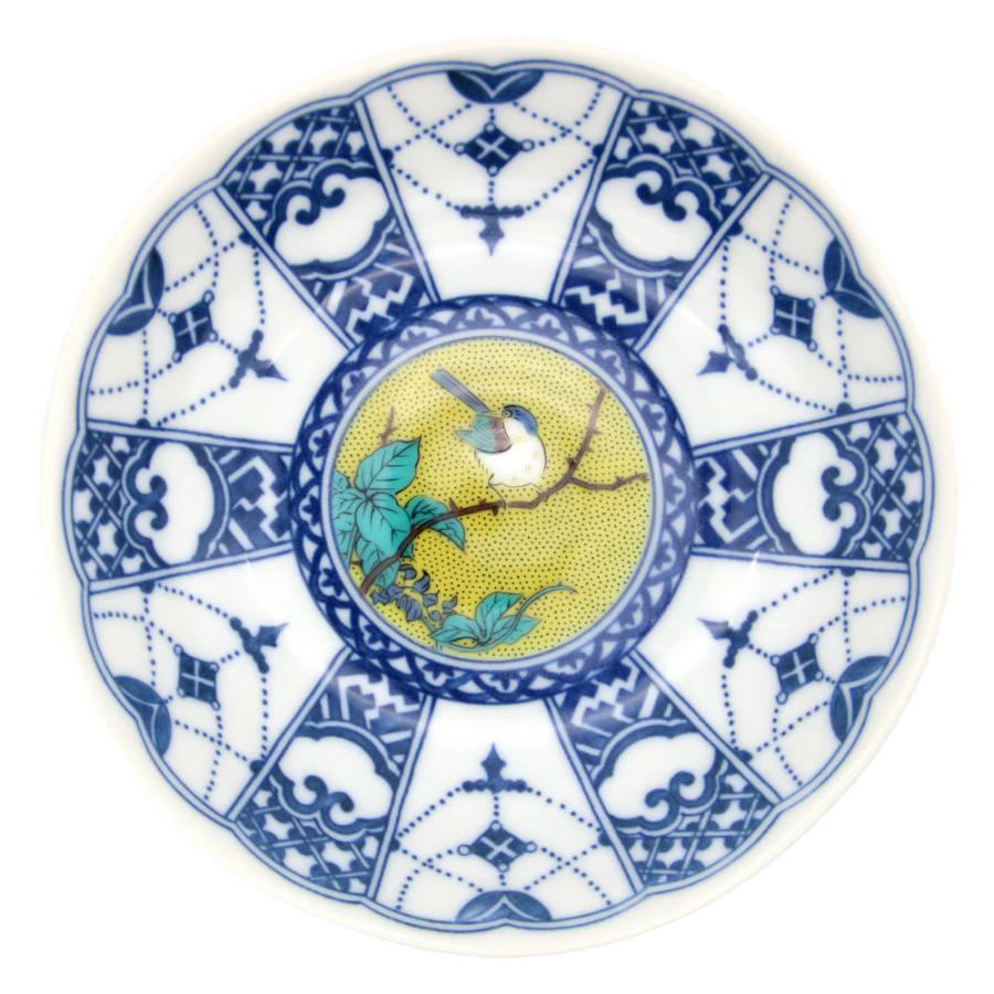 九谷焼 青風窯4号皿揃（5枚セット） 瓔珞紋時代画風SH-01 : 北山堂