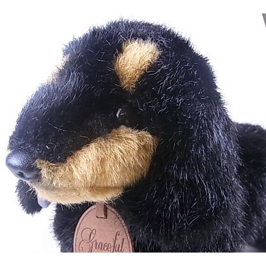 グレイスフル ダックスフント ブラック＆タン 犬 ぬいぐるみ 日本製 三
