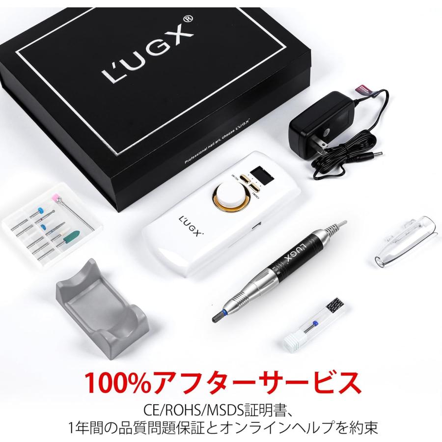 L'UGX 電動ネイルマシン 30000RPM プロ ネイルドリル 研磨 爪磨き