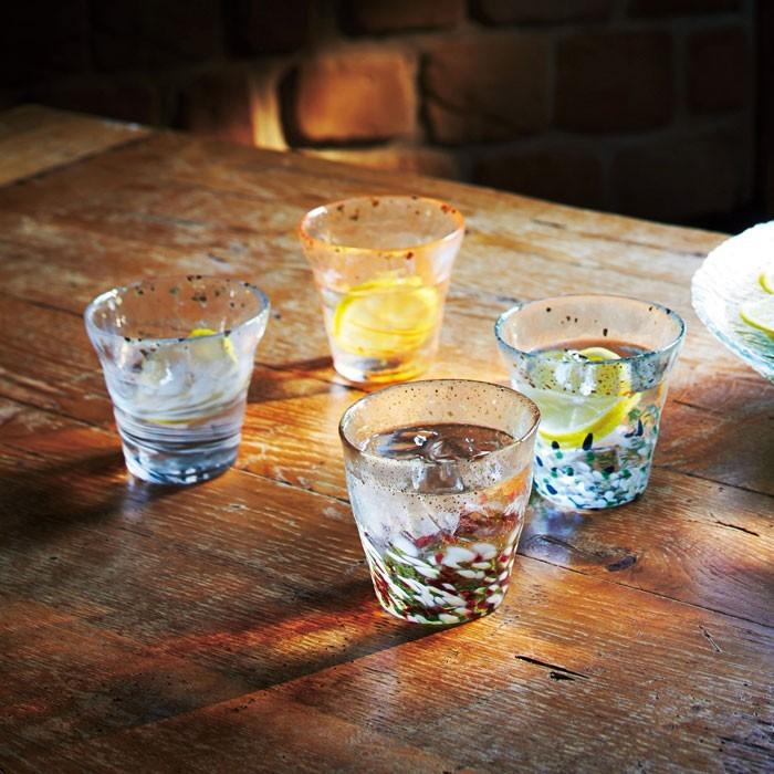 ADERIA 津軽びいどろ 氷華 金彩ロックグラス カラー：春・麦・雫・夕