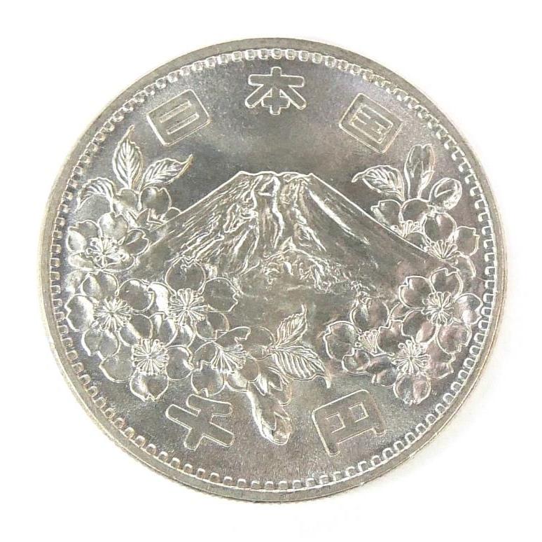昭和39年 東京オリンピック 1000円銀貨 TOKYO 並品 記念貨幣 記念硬貨
