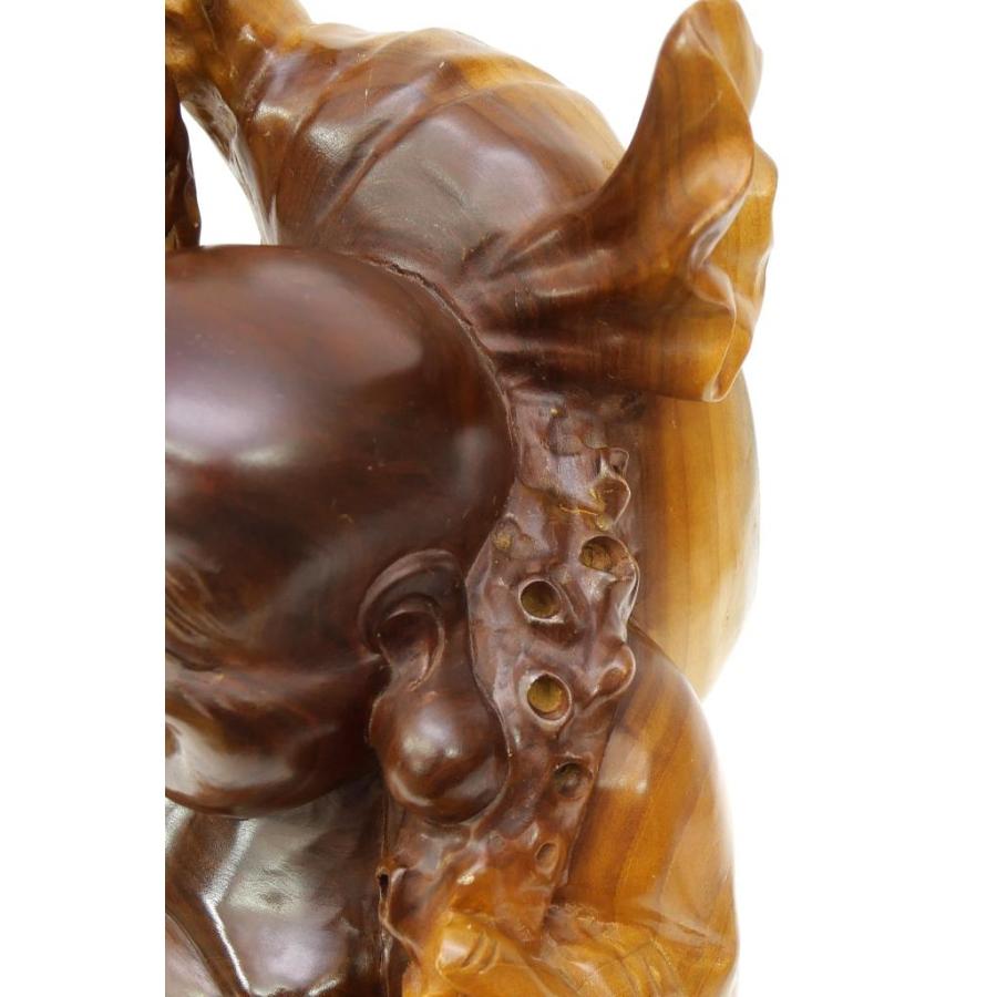 木彫り 布袋様 置物 無垢 七福神 布袋尊 【中古】(68446) : 堀田商事