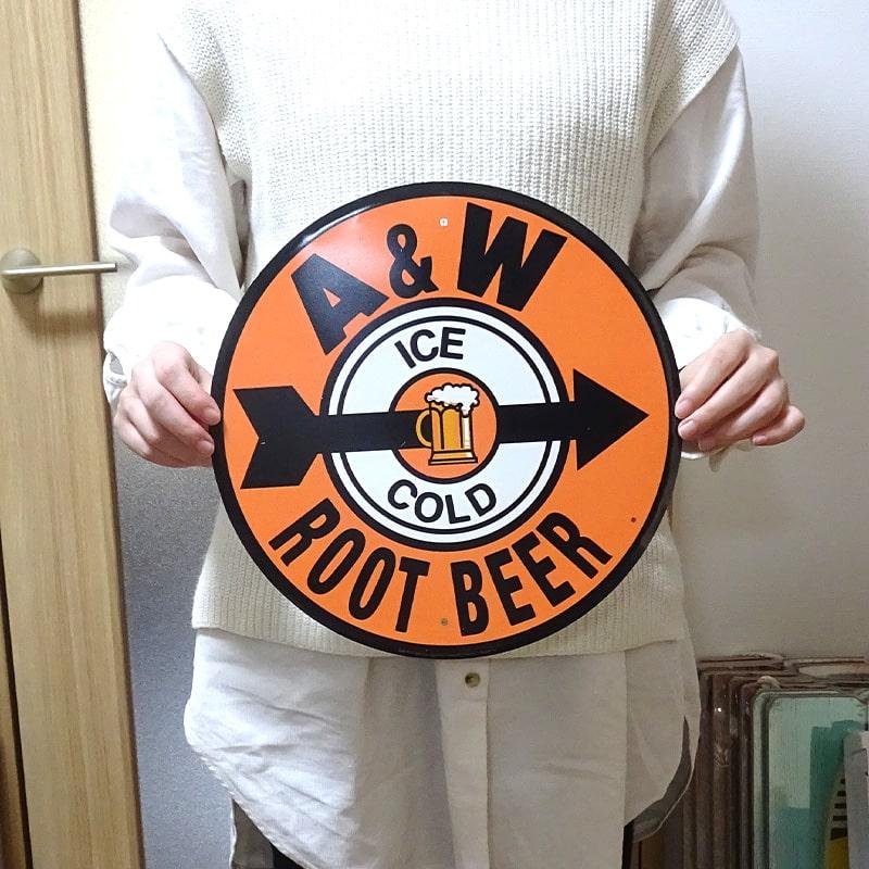 アメリカン レトロ ブリキ看板 おしゃれ ルートビア A&W ROOT BEER
