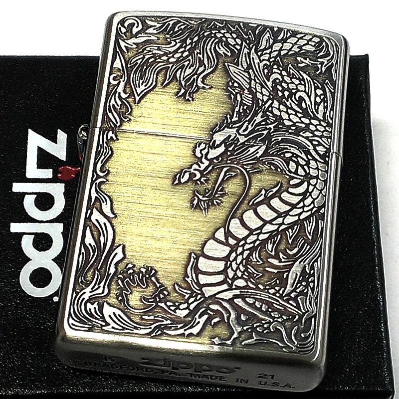 ZIPPO（ジッポー） ライター ドラゴン 龍 ジッポ かっこいい シルバー