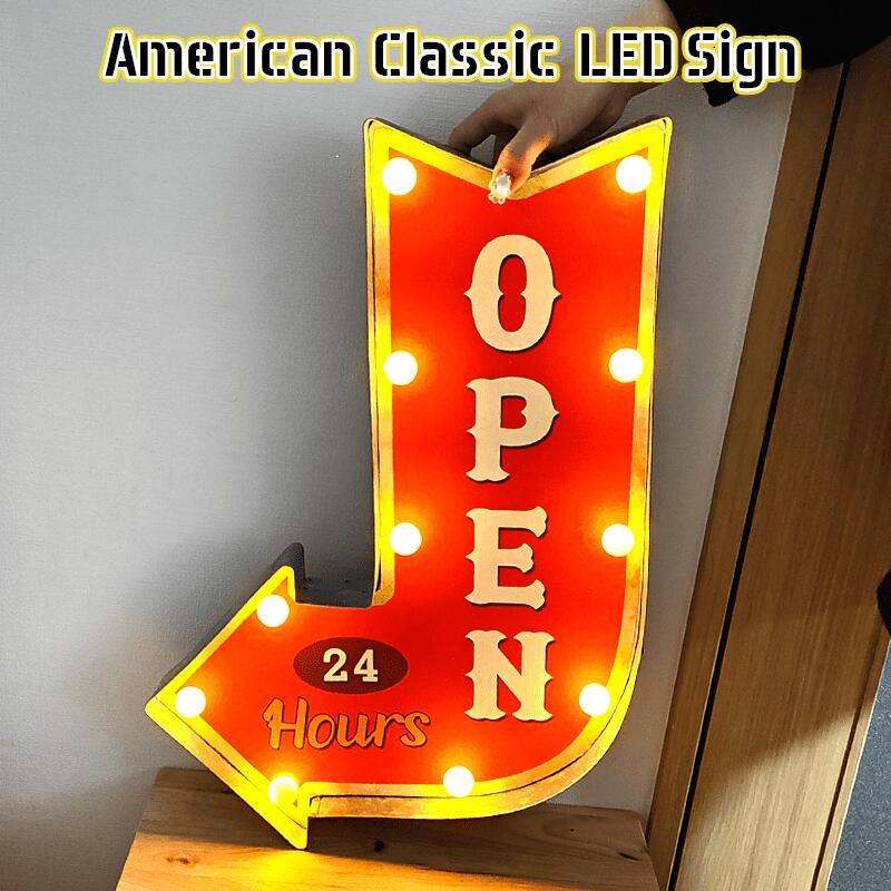 アメリカン レトロ アメリカン クラシック LED Sign OPEN 電飾看板