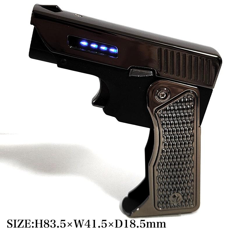 ガスライター ツーウェイピストル ガンメタル クロスアーク USB充電式