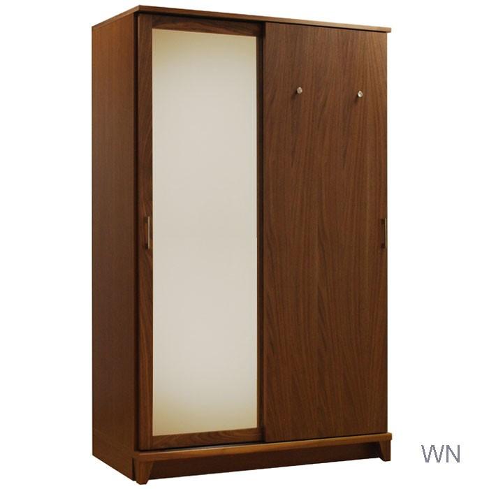 クローゼット 幅120 ワードローブ 引き戸 鏡 ミラー 日本製 完成品