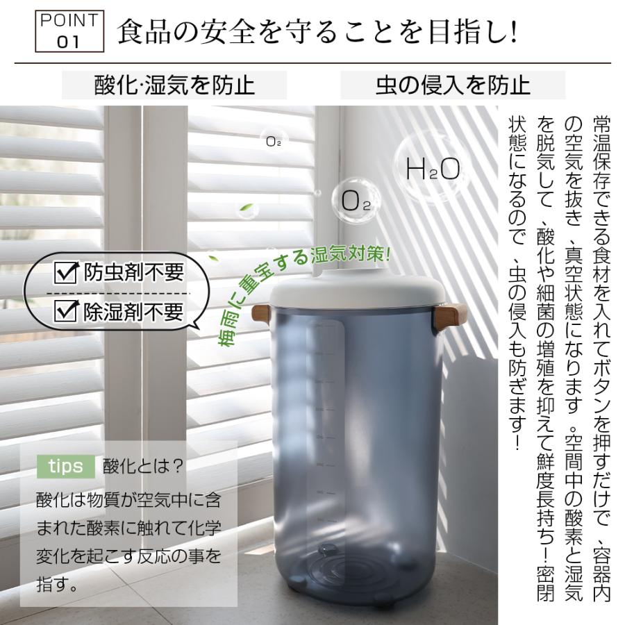 HAGOOGI 【セール価格9980円】HAGOOGI 米びつ 真空保存容器 電動 20L