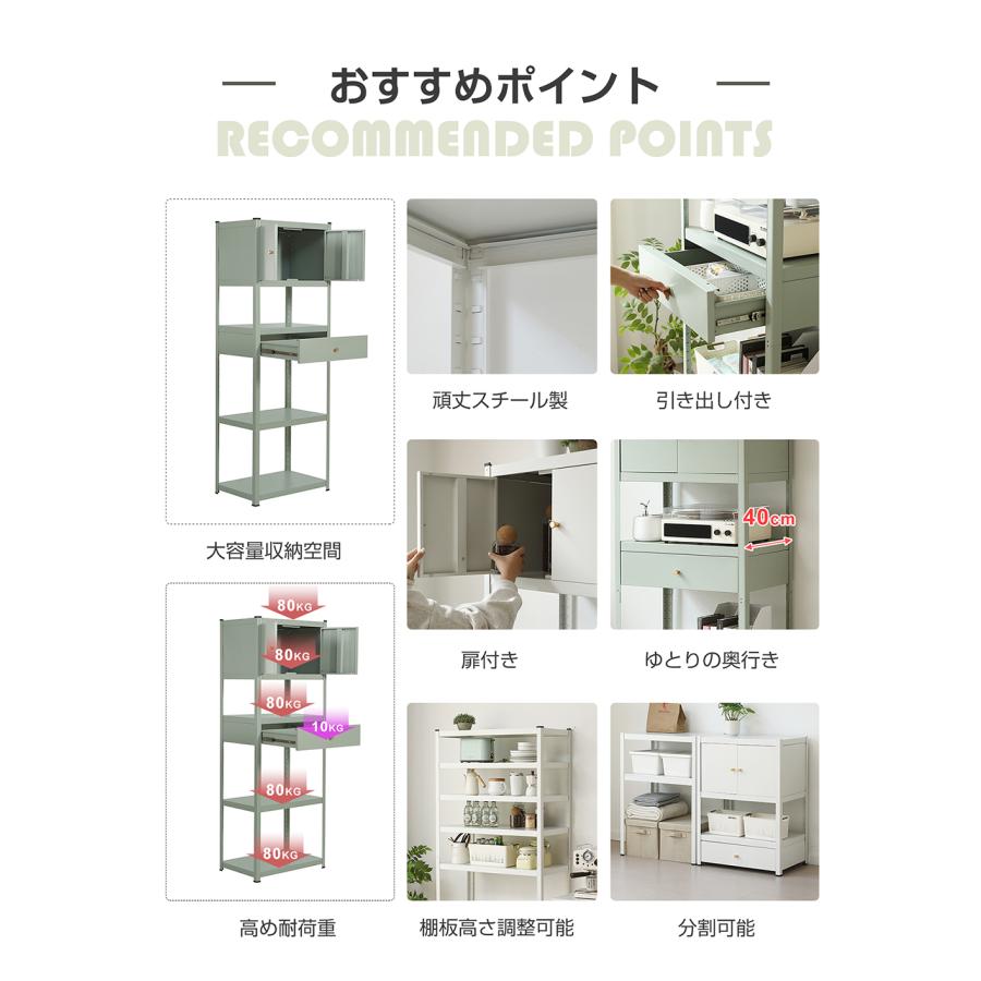 BTM スチールラック 幅60cm 5段 スチールシェルフ キッチンラック 収納