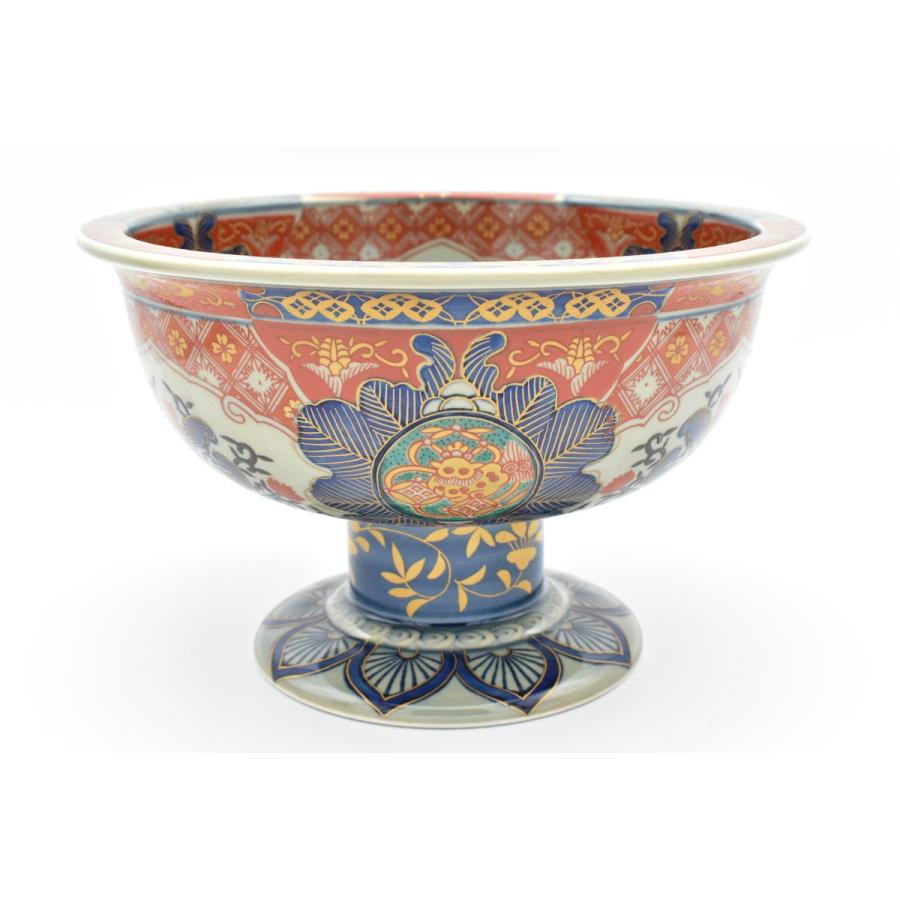 古伊万里焼 鉢 染錦見込鳳凰丸紋高台鉢 item no.2f434 : ハマダヤ食器