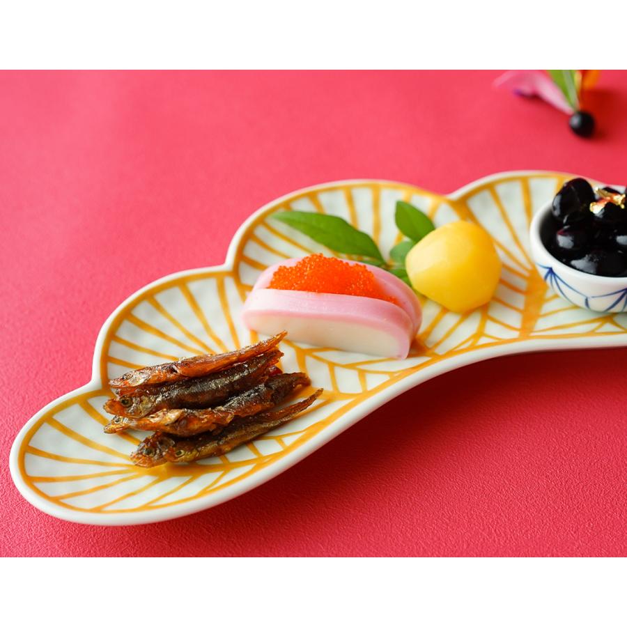 錦金松葉型 前菜皿 25cm 幸楽窯 有田焼 // 和食器 食器 陶磁器 長皿