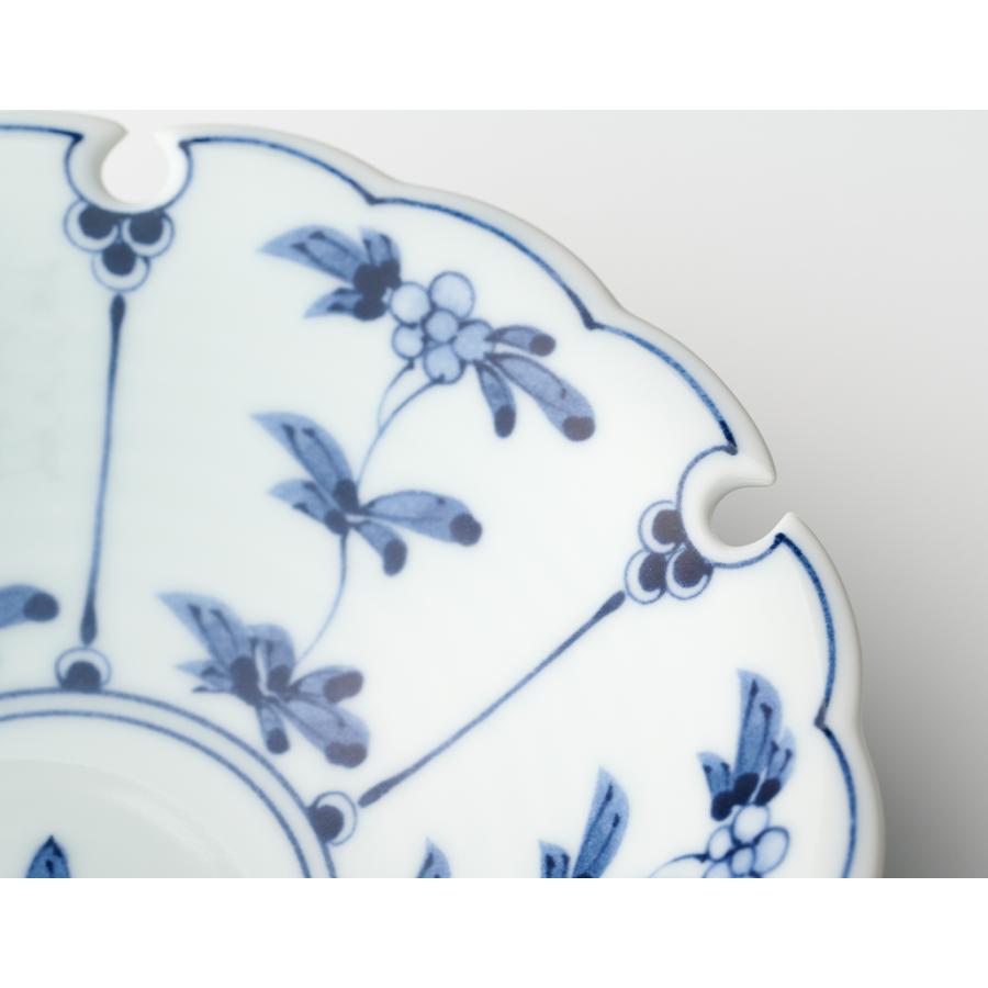 割草花うさぎ雪輪型 平鉢 15.5cm 高山窯 有田焼 // 和食器 食器 正月