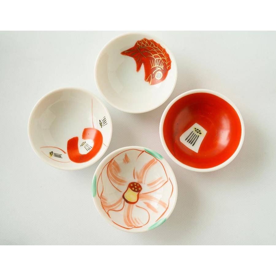 蔵珍窯（ぞうほうがま） 赤絵椿 超豆皿 6cm (お取り寄せ品)// 美濃焼