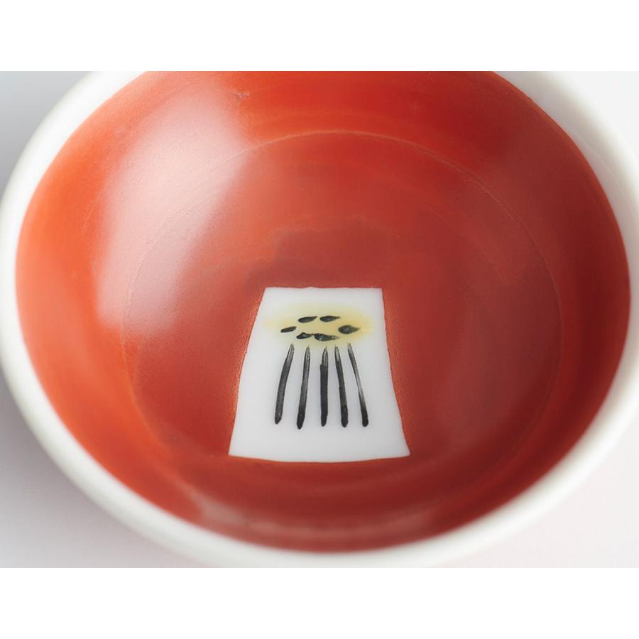 蔵珍窯（ぞうほうがま） 赤絵椿 超豆皿 6cm (お取り寄せ品)// 美濃焼