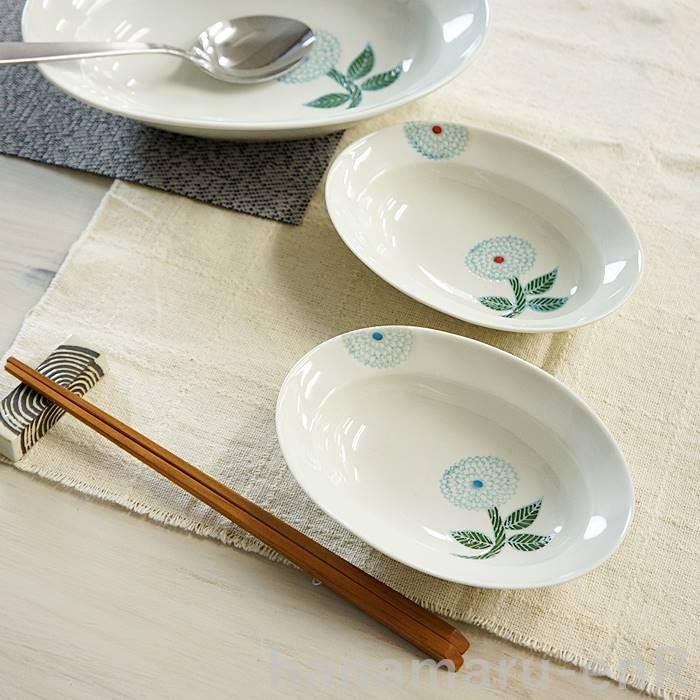 波佐見焼 皿 楕円鉢 小 勲山窯 色彩ダリア ボウル 小鉢 小皿 おしゃれ