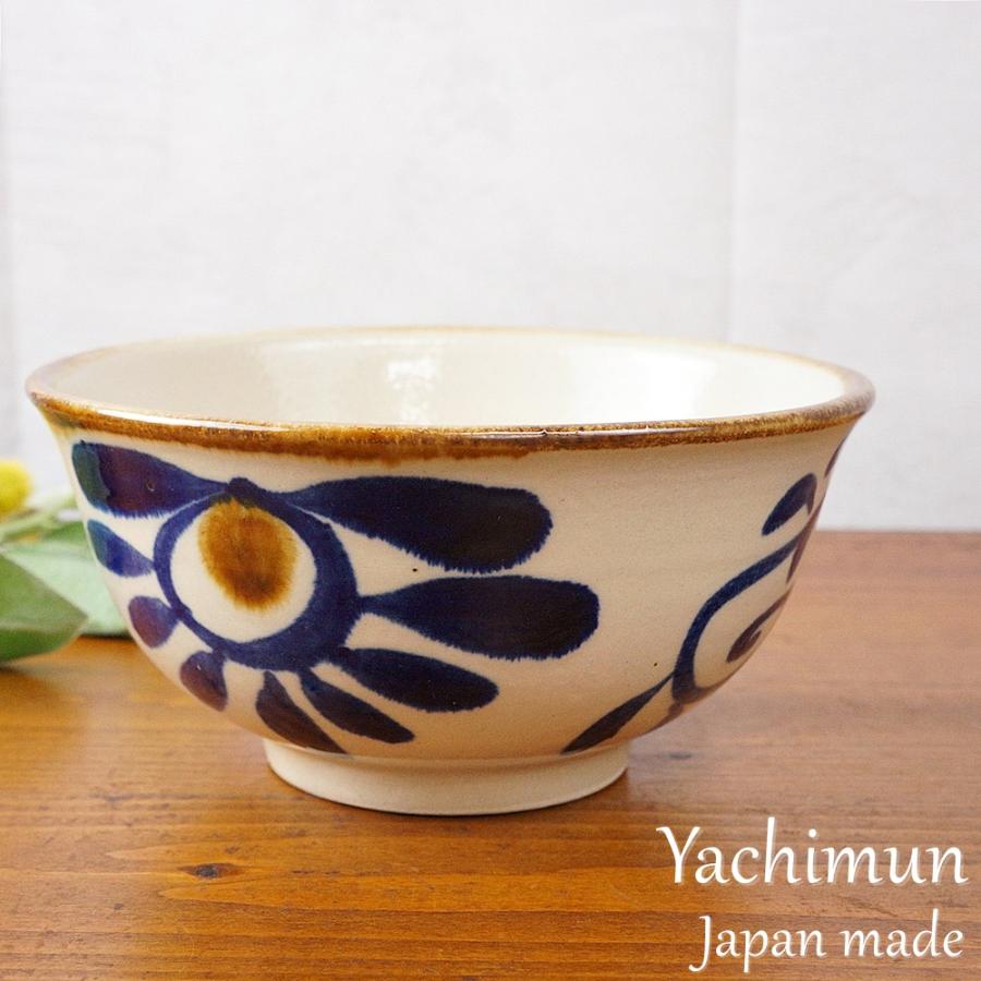 やちむん どんぶり 丼 ソバマカイ マカイ 5.5寸 菊紋唐草ブルー 中城窯