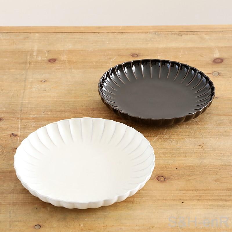 瀬戸焼 7寸皿 菊紋 白 陶器 お皿 菊皿 大皿 プレート かわいい