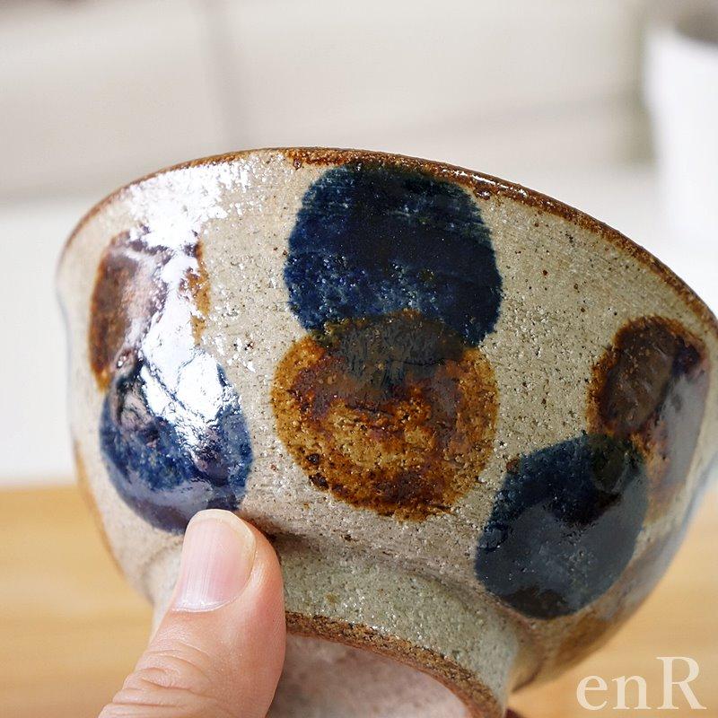 やちむん 茶碗 4寸 マカイ 点打水玉 沖縄 陶器 皿 器 食器 お茶碗 ちゃ