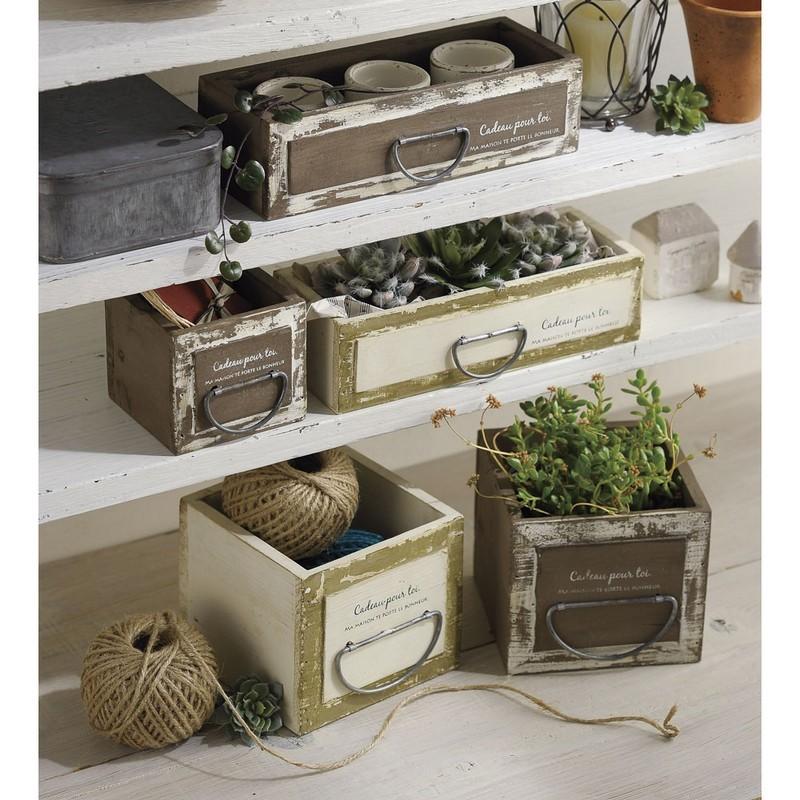 Paseo ミニひきだしコンポート WF-82-18.5BR 3個 花器 花瓶 木製花器