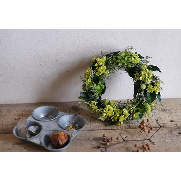 グリーンリース◇お部屋に緑を(*^-^*)/ プリザーブドフラワー : 富良野