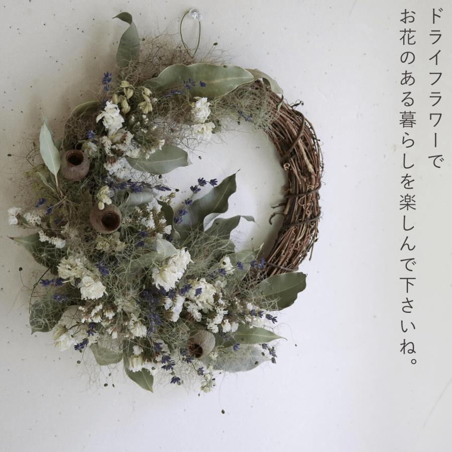 約直径30cm＊花七曜の大きなセミオーダーリース ＊ ホワイト ◇ ドライ