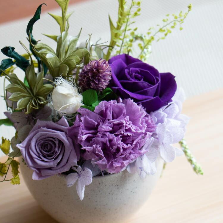 玄関 プリザーブドフラワー ケース入り『京紫-きょうむらさき-』(花