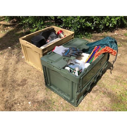 TRUSCO中山 代引き不可 TRUSCO トラスコ 蓋つき折りたたみコンテナ