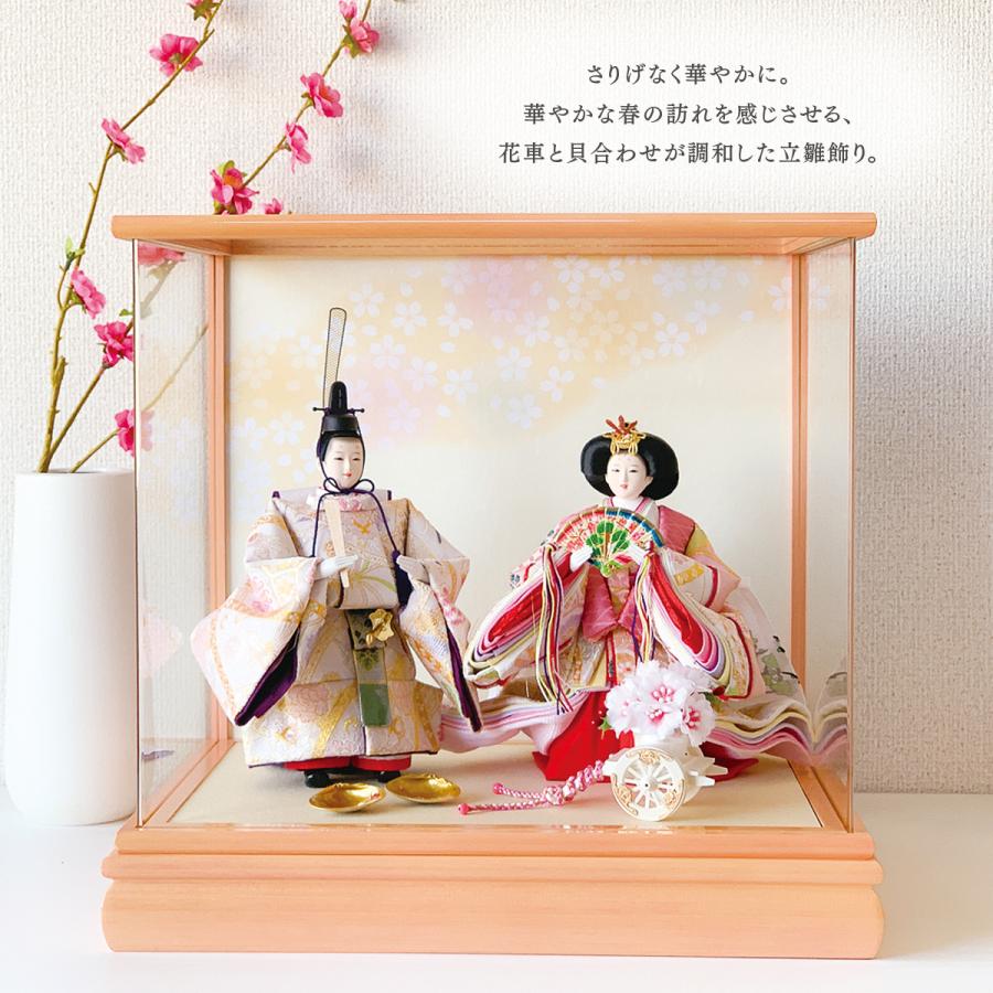 雛人形 コンパクト 立ち雛 ケース飾りもも華 名入れ おしゃれ かわいい