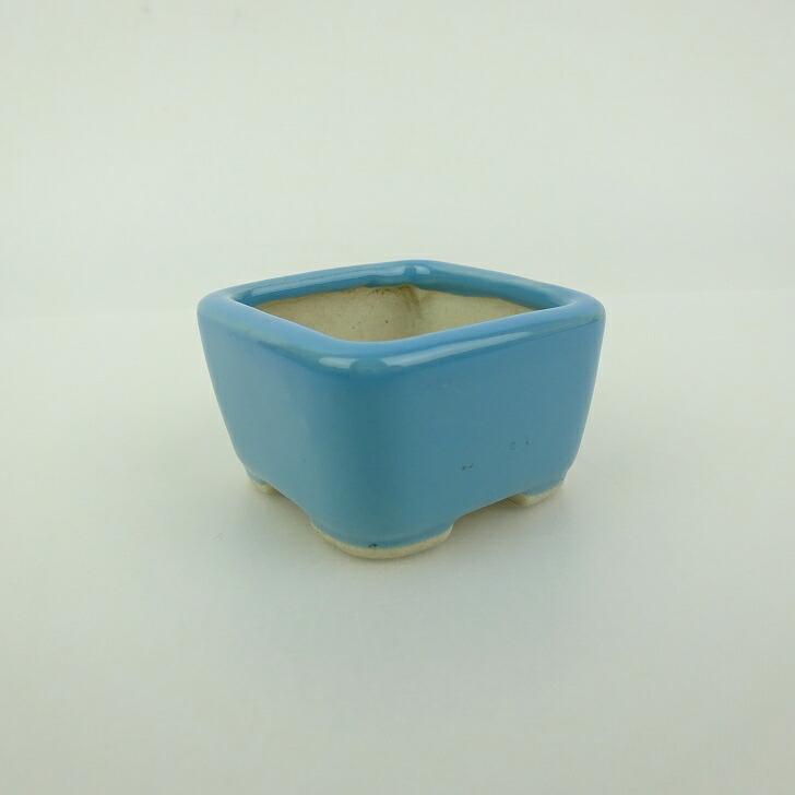 盆栽鉢 青香 豆鉢 長辺 約4.5cm 正方鉢 釉薬 現品 : はニわ株式会社