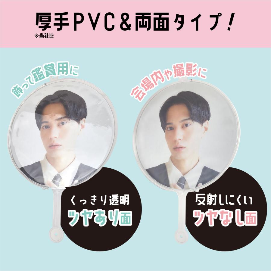 コレサポ うちわカバー 丸型 15枚（3枚入×5） 透明 サイドファスナー