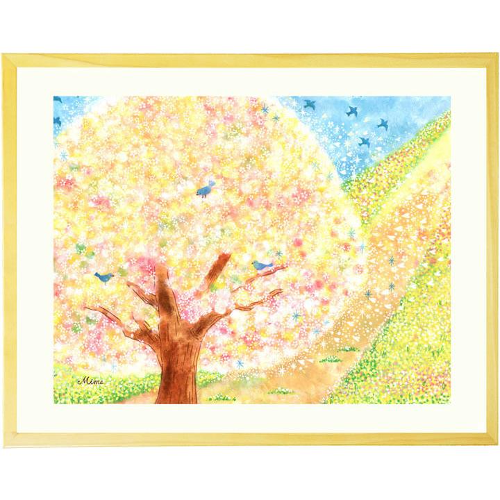 絵画 インテリア 花 (はじまりの日/LLサイズ) 額入り 壁掛け リビング