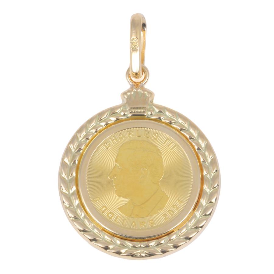 純金 K24 カナダ メイプルリーフ 1/10oz ペンダントトップ K18