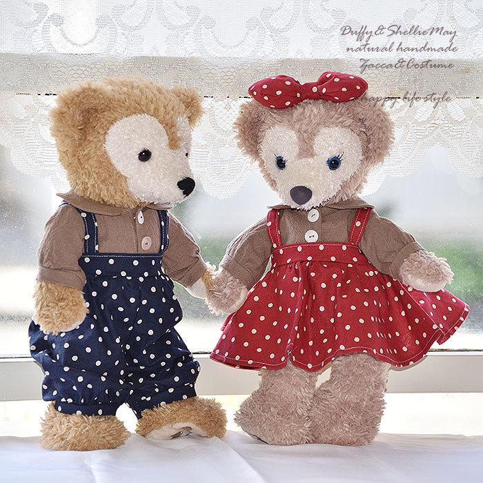 ダッフィー*シェリーメイコスチューム☆Sサイズ43cm☆水玉 ・おでかけ