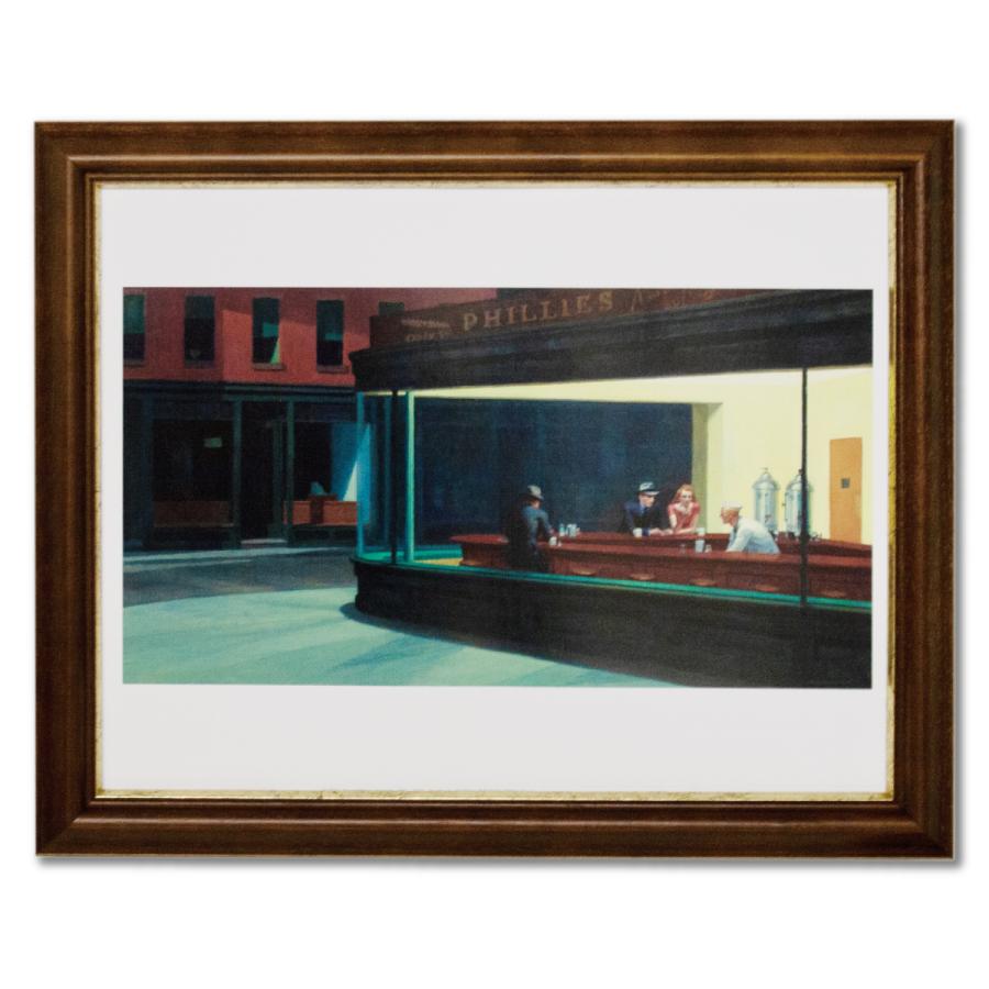 エドワードホッパー 額入りアートポスター EH01 「Nighthawks」 Edward