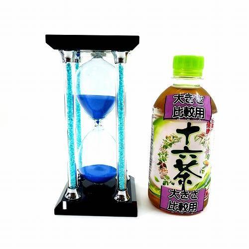 砂時計 30分前後 青 おしゃれなクリスタル砂時計 神殿風 インテリア