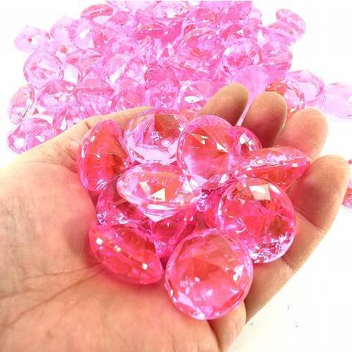 アクリルアイス イミテーションダイヤ ピンク 約80個 約500g