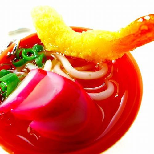 食品サンプルキーホルダー 天ぷらうどん 茶丼 GS-041 グルメ