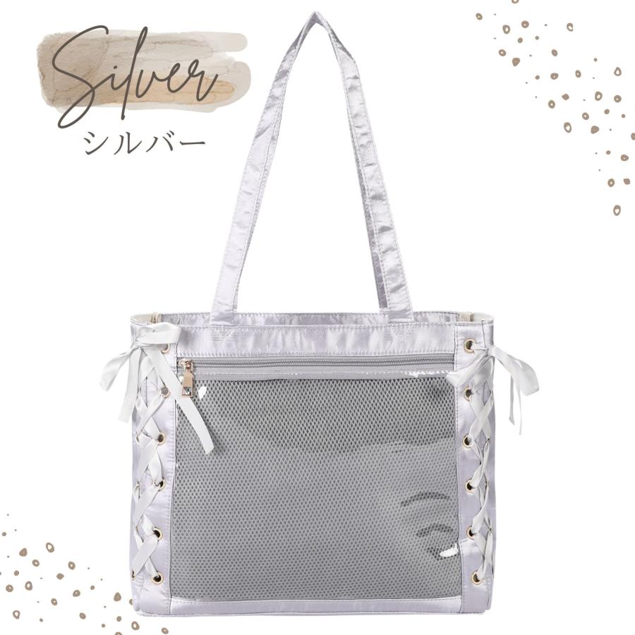 超軽量 痛バッグ a4 痛バ トート ぬいぐるみ バッグ ホワイト シルバー